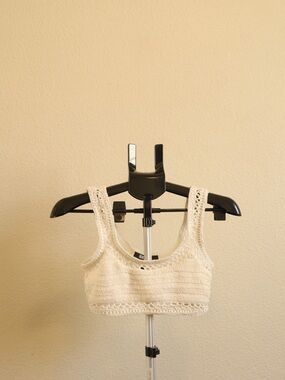 Beach Riot White Mesh Crochet Top size S